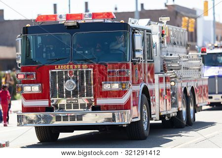 Benton Harbor, Michigan, Usa - May 4, 2019: Blossomtime Festival Grand Floral Parade, St. Joseph Fir