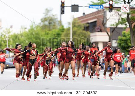 Louisville, Kentucky, Usa - May 2, 2019: The Pegasus Parade, African American Women Members Of The S