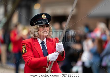 Holland, Michigan, Usa - May 11, 2019: Tulip Time Parade, Members Of The American Legion Band Perfor