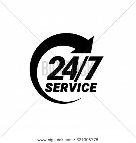 24 Hours Order Execution Or Delivery Service Icons. Vector Illustration