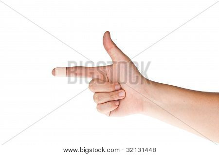 Finger With Bandage Point Left