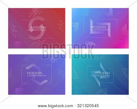 Modern Color Background Line Style And Shadow With Halftone. Vector Illustration