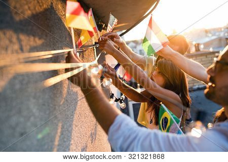 Friends Of Different Culutres Having Fun, Promoting Peace Without Racial Prejudices