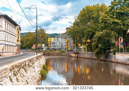 Miljacka River And Bridges In Sarajevo