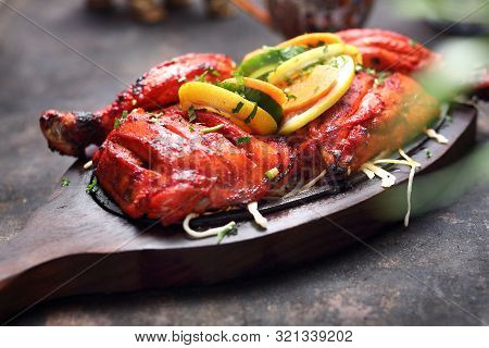 Tandoori Chicken In A Spicy Marinade. Oriental Eastern Cuisine.