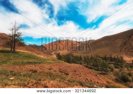 Valley of Mars landscapes in the Altai Mountains, Kyzyl Chin, Siberia, Russia