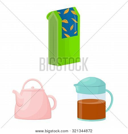 Vector Design Of Food And Natural Symbol. Set Of Food And Black Stock Vector Illustration.