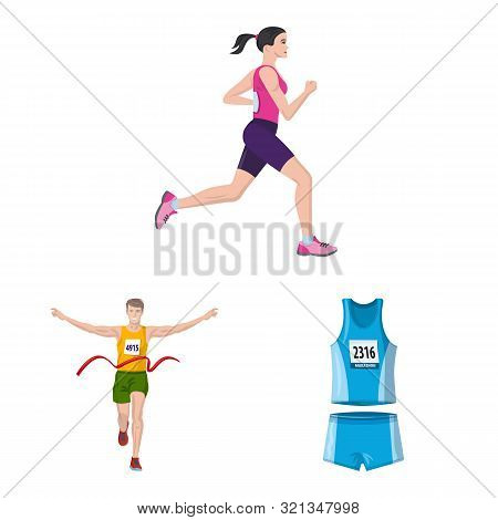 Vector Illustration Of Step And Sprint Symbol. Set Of Step And Sprinter Vector Icon For Stock.