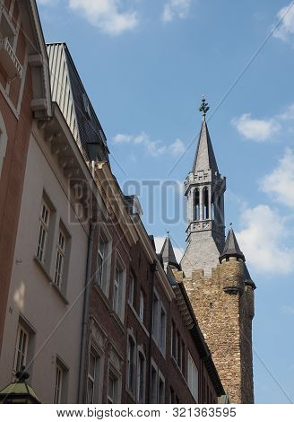 Turm Der Alte Pfalzanlage (tower Of Old Palatinate) In Aachen