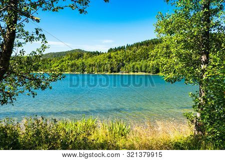View Of The Beautiful Lake Bajer In Gorski Kotar, Croatia, Beautiful Mountain Resort