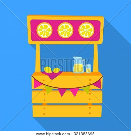 Vector Design Of Cart And Lemonade Sign. Collection Of Cart And Fruit Stock Symbol For Web.