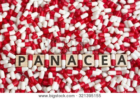 Panacea Inscription Wooden Cubes With Letters Pills