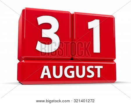 Red Cubes - The Thirty First Of August - On A White Table - Independence Day Of Kyrgyzstan And Blog 