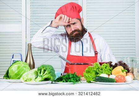 Vegetarian Salad With Fresh Vegetables. Cuisine Culinary. Vitamin. Dieting Organic Food. Tired Beard