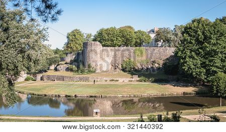 Architectural Detail Of The Medieval Castle Of Montaigu , France