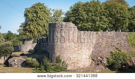 Architectural Detail Of The Medieval Castle Of Montaigu , France