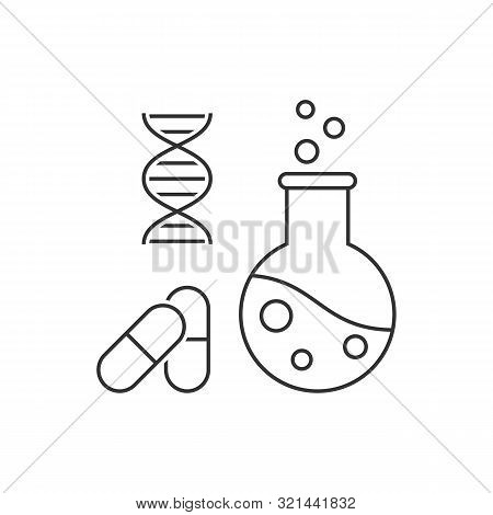 Pharmaceutical Engineering Oultine Illustration On White Background