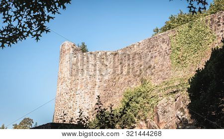 Montaigu, France - August 2, 2018: Architectural Detail Of The Medieval Castle Of Montaigu In The Ci