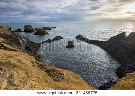 Views Near The Town Of Arnastapi In Iceland