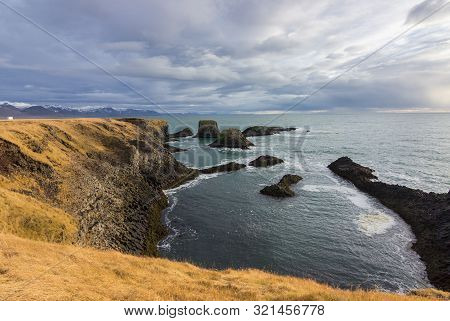 Views Near The Town Of Arnastapi In Iceland