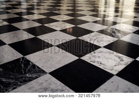Black And White Chess Tile Floor Pattern