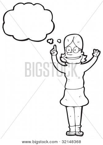 Cartoon-Frau mit Brille