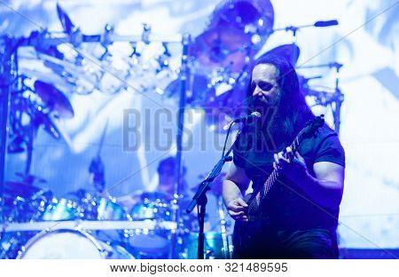 SIBIU, ROMANIA - JULY 26, 2019: James LaBrie vocalist of the progressive metal band Dream Theater performing live at Artmania Festival