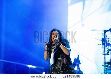 SIBIU, ROMANIA - JULY 26, 2019: James LaBrie vocalist of the progressive metal band Dream Theater performing live at Artmania Festival