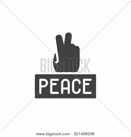 Peace Sign Hand Vector Icon. Filled Flat Sign For Mobile Concept And Web Design. Hand Gesture V Sign