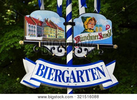 Munich / Germany - June 22, 2011: Biergarten (beer Garden) Main Logo.
