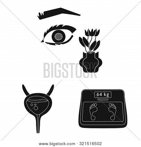 Vector Design Of Healthcare And Medicine Logo. Collection Of Healthcare And Diabetes Vector Icon For