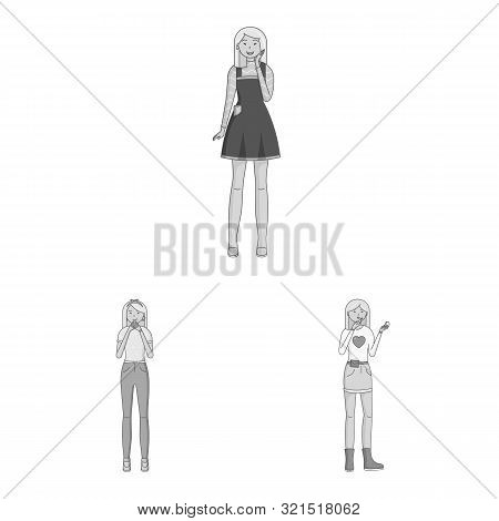 Vector Illustration Of Emotions And Female Logo. Set Of Emotions And Body Vector Icon For Stock.