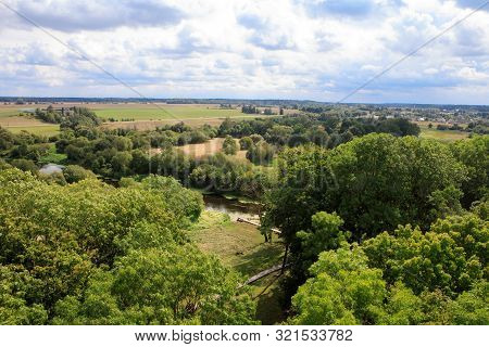 Fields And Meadows Around Small Town Krekenava