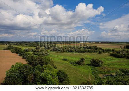 Fields And Meadows Around Small Town Krekenava