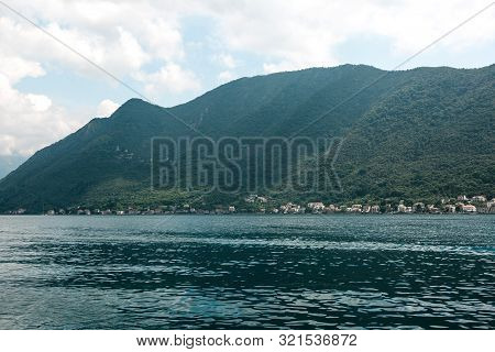 Boko Kotor Bay. Beautiful Sea And Mountain Views Of The Natural Landscape And Coastal City In Monten