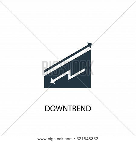 Downtrend Icon. Simple Element Illustration. Downtrend Concept Symbol Design. Can Be Used For Web