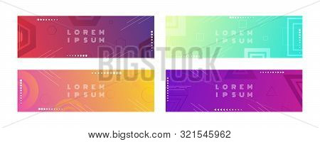 Geometric Banner Colorful Shape Style With Gradient Color And You Can Use For Website. Vector Illust