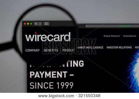 Miami / Usa - 04.28.2019: Wirecard Company Website Homepage. Close Up Of Wirecard Logo. Can Be Used 
