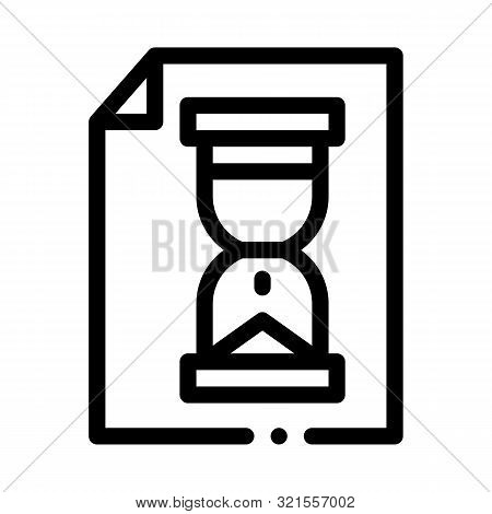 Hourglass Sandglass On File Agile Element Vector Icon Thin Line. Agile Rocket And Document, Gear And