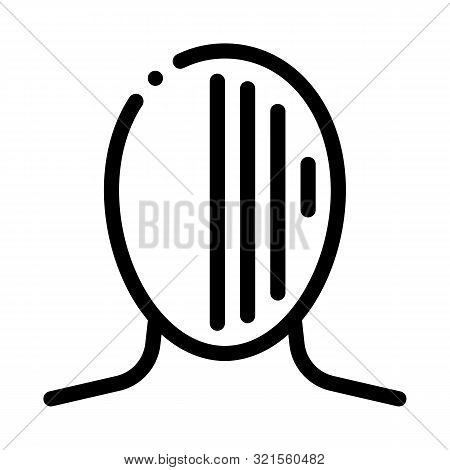 Migraine Nausea And Visual Changes Head Vector Icon Thin Line. Tension And Cluster, Migraine And Str