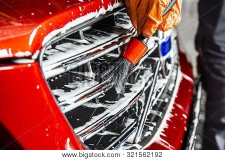 Sankt-petersburg, Russia - April 23 2017: Close-up Of A Volvo Cars Manufacturing Logo On The Modern 