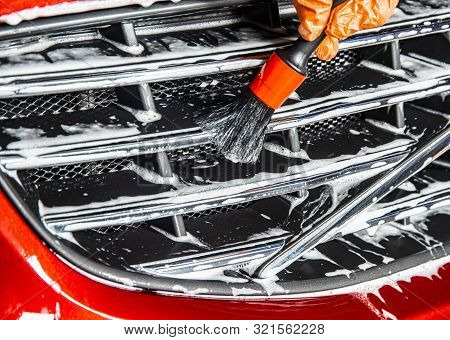Sankt-petersburg, Russia - April 23 2017: Close-up Of A Volvo Cars Manufacturing Logo On The Modern 