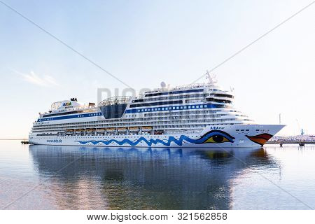 Tallinn / Estonia - May 16 2019: Cruise Ship Aidamar Of The Aida Cruises Fleet Docked In Vanasadam T
