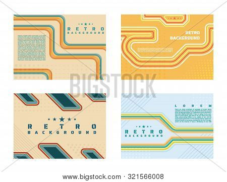 Retro Background Vintage Poster Classic Design And Halftone Star Style With Space For Your Text. Vec