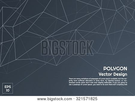 Abstract Polygon Dark Background Cool Design Modern Style With Space For Your Text. Vector Illustrat