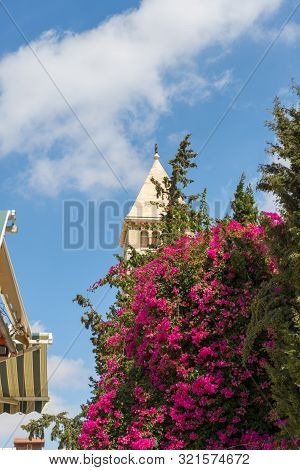 Jerusalem, Israel, September 07, 2019 : View From Muristan Street To The Bell Tower Of The Lutheran 