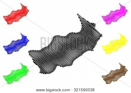 Tunis Governorate (governorates Of Tunisia, Republic Of Tunisia) Map Vector Illustration, Scribble S