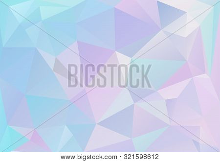 Abstract Triangular Background, With Pastel Colors Inspired From The 80s 90s Aesthetics. Holographic