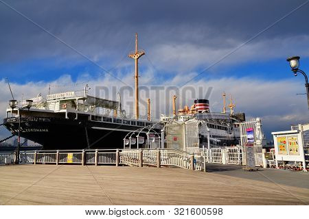 Yokohama, Japan - April 2: The Famous Hikawa Maru, The Ocean Liner Permanently Berthed As A Museum S