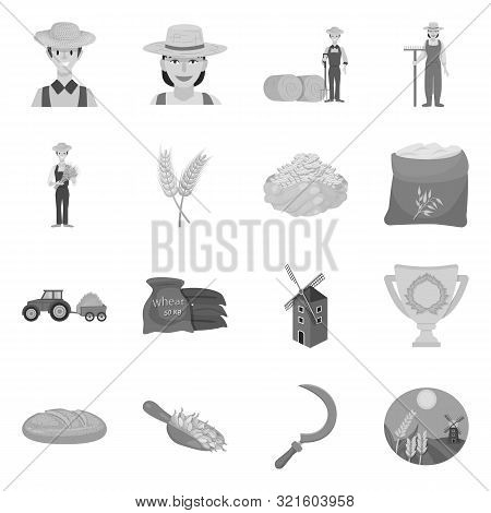 Vector Illustration Of Farm And Arable Icon. Set Of Farm And Agriculture Vector Icon For Stock.